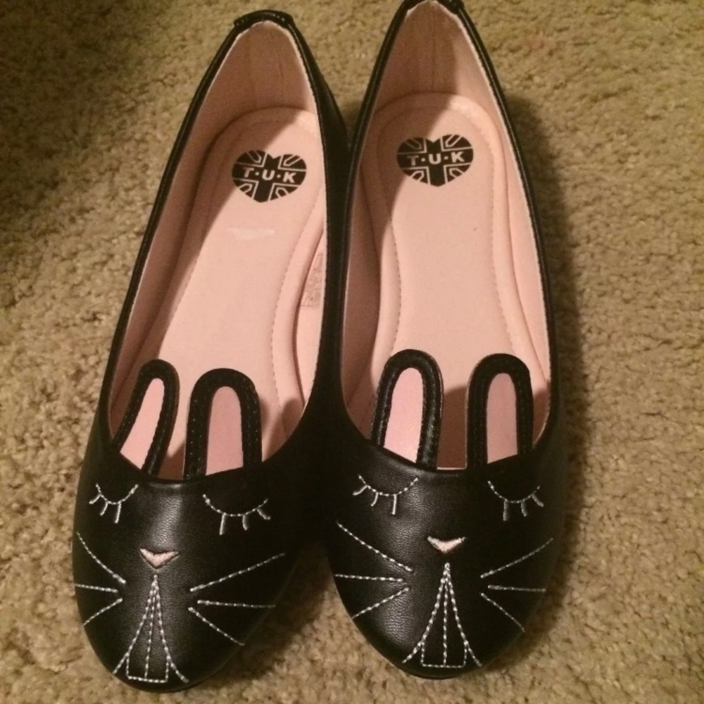 T.U.K.  Black "BUNNY" Flats Shoes Size 5 NEW!!!